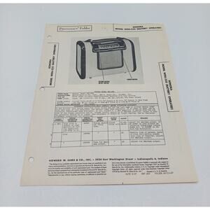VTG Howard Sams 1947 Radio Photofact Folder Sonora Model WDU-233 Battery Operate